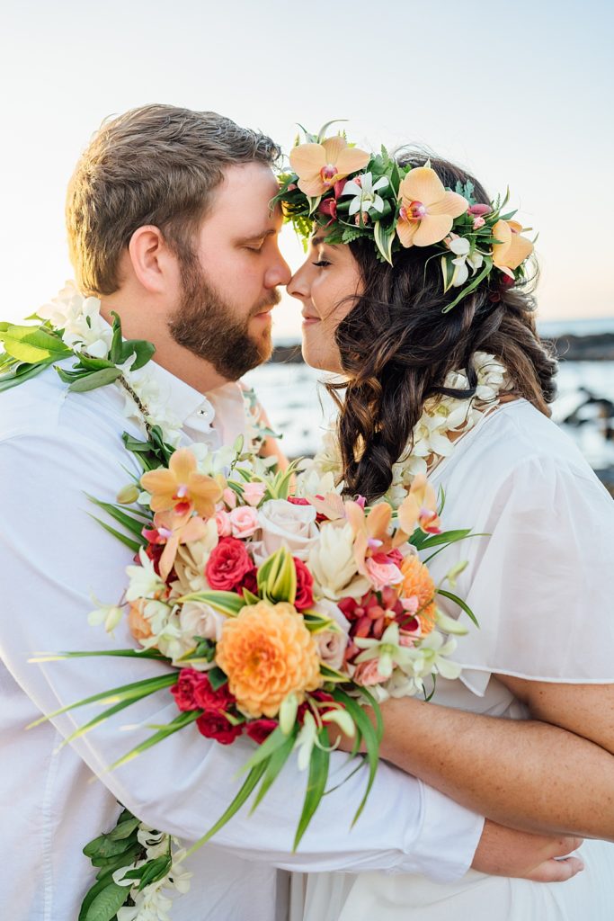 Gorgeous wedding bouquet planned with Big Island Officiant and Photographer