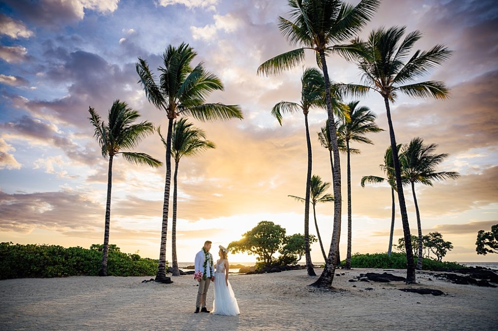 Stunning sunset elopement in Hawaii