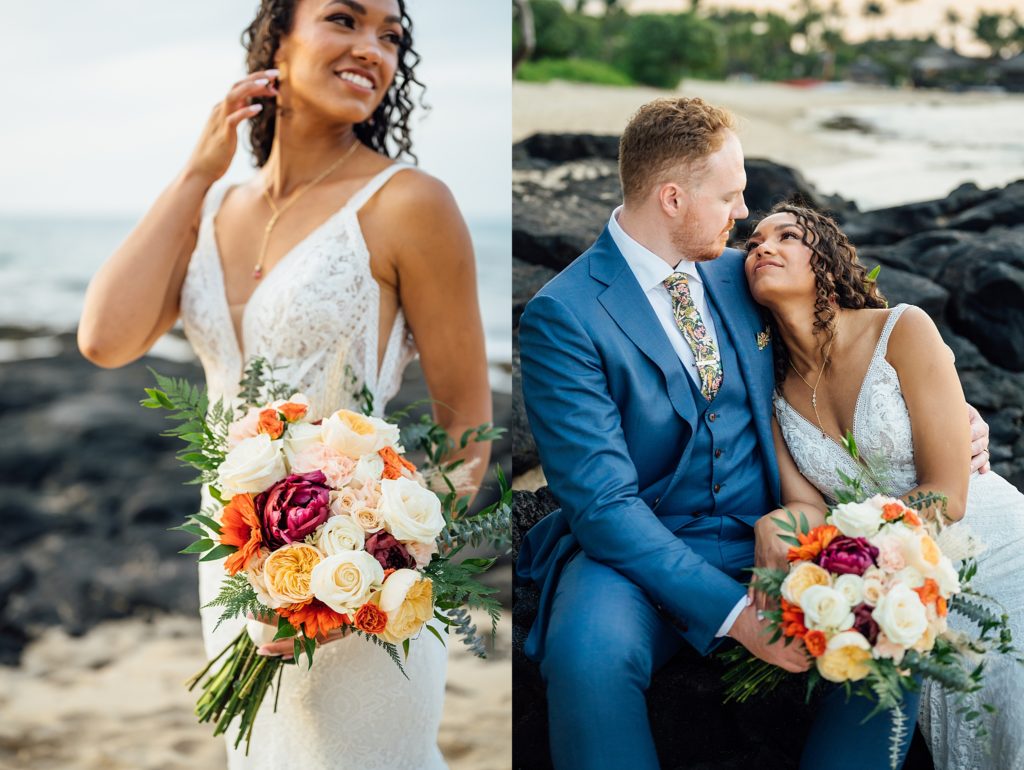 gorgeous floral arangement for an elopement in hawaii