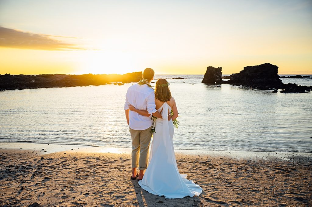 golden sunset color for newlyweds