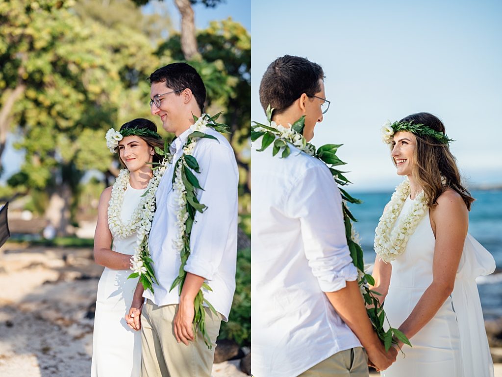beautiful wedding couple eloping in Hawaii