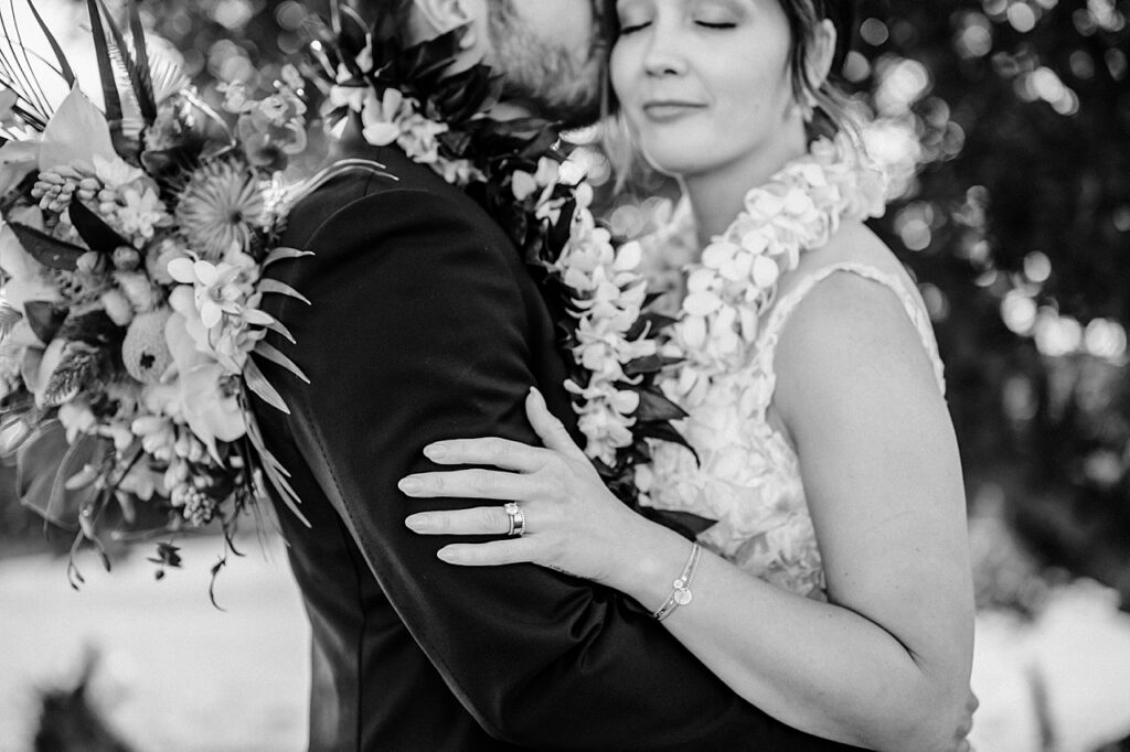 groom kissing his bride