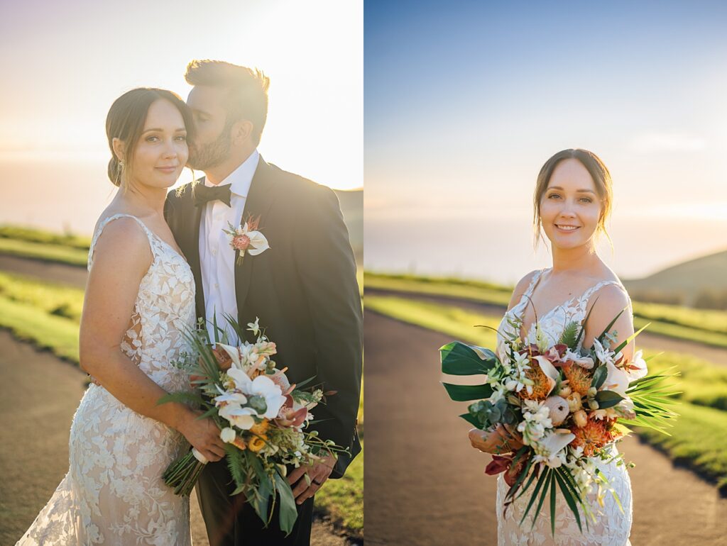 wedding couple at kahua