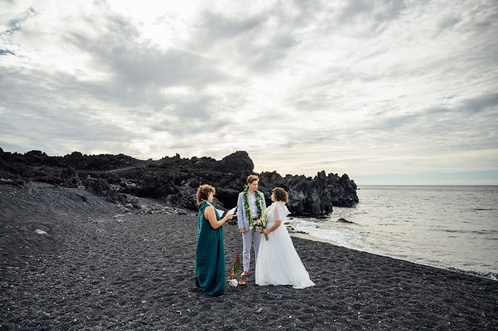 black sand wedding ceremony